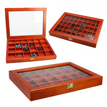 Houten verzamel vitrines