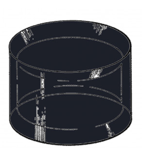 Zwarte acrylglas ringsokkel Ø 40 mm. / H 25 mm