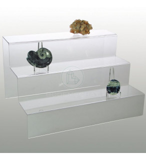 Transparante display presentatie trap met 3 treden 