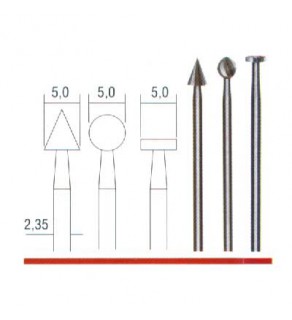 Freesstift-set staal grof, 3 verschillende vormen