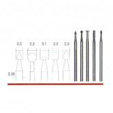 Freesstift-set staal fijn, 5 verschillende vormen