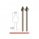 Freesstift staal vlamform Ø 6,0 mm.
