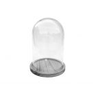 Glazen stolp Ø 112 mm. / H 173 mm. + Houten sokkel