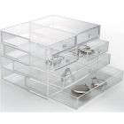 Transparant Acrylglas ladekastje met 4 kleine en 2 grote laatjes