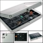 Alu. verzamel vitrine 295x203 mm. - 1 vak