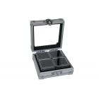 Alu. verzamel vitrine 100x95 mm- 1 vaks 4Z 