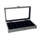 Aluminium verzamel vitrine 190x110 - 18 vaks