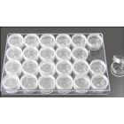 Acrylglas doos met 24 containers Ø 35, H 17 mm.