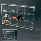 Vitrine 300 x 200 x 45 mm. met 12 vakken 