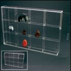 Vitrine 350 x 240 x 45 mm. met 12 vakken
