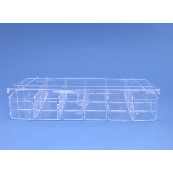 Plastic box 210 x 120 x 36 mm. with 18 compartments