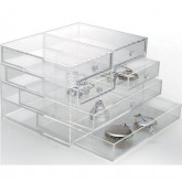 Transparent acrylic glass chest of drawers with 4 small and 2 large drawers