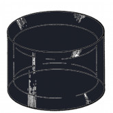 Black acrylic glass ring display Ø 40 mm. / H 25 mm