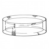 Transparent acrylic glass display ring Ø 65 mm. / H 25 mm