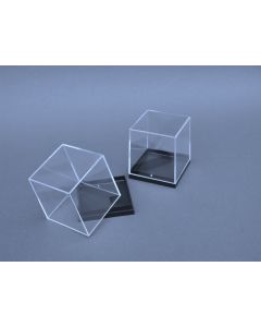 Plastic doosje 50 x 50 x 55 mm, zwarte bodem