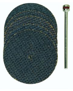 Aluminiumoxide doorslijpschijven, vezelversterkt Ø 38 mm. + houder