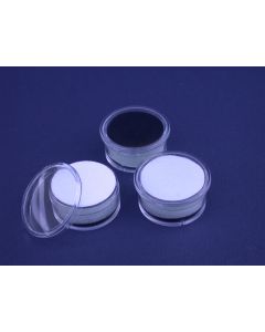 Edelsteendoos rond Ø 32 H 16 mm. wit/zwart 