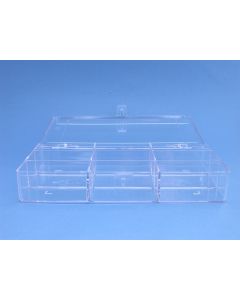 Vakkendoos 210 x 120 x 36 mm. met 9 vakken
