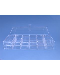 Vakkendoos 210 x 120 x 36 mm. met 18 vakken
