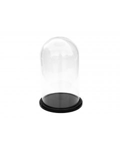 Glazen stolp Ø 140 mm. / H 257 mm. + kunststof sokkel