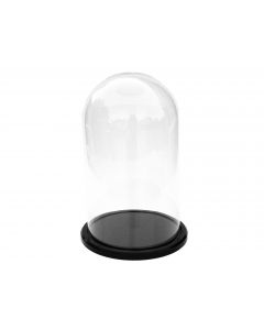 Glazen stolp Ø 118 mm. / H 200 mm. + kunststof sokkel