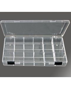 Vakkendoos 205 x 110 x 25 mm. met 18 vakken