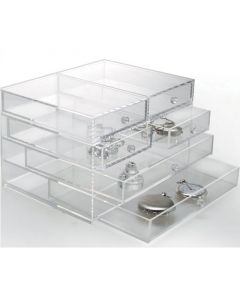 Transparant Acrylglas ladekastje met 4 kleine en 2 grote laatjes