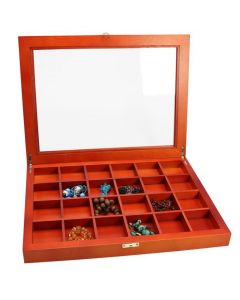 Luxe Houten Showvitrine 395x305 mm. - 24 vakken