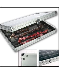 Alu. verzamel vitrine 295x203 mm. - 3 vaks
