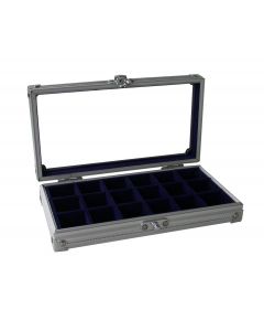 Aluminium verzamel vitrine 190x110 - 18 vaks