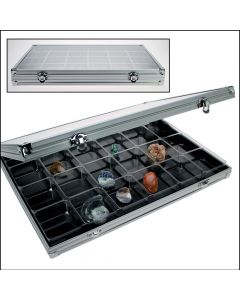 Alu. verzamel vitrine 395x300 mm. - 1 vak