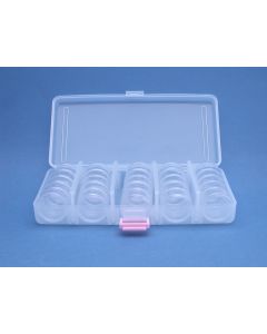 Plastic vakkendoos met 5x5 doosjes Ø 30 mm