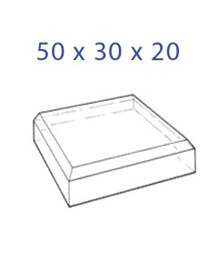 Acrylglas Sokkel 50 x 30 x 20 mm. met Afgeschuinde Kanten