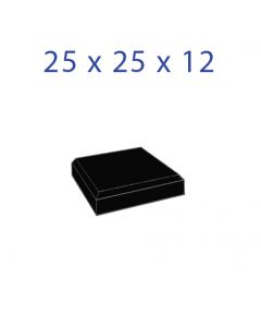 Acrylglas Sokkel Zwart 25x25x12mm. met Afgeschuinde Kanten
