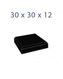 Acrylglas Sokkel Zwart 30x30x12mm. met Afgeschuinde Kanten