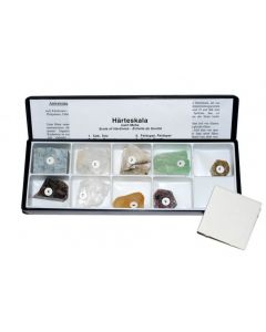 Kleine hardheidschaal MOHS in cassette, 1 - 9
