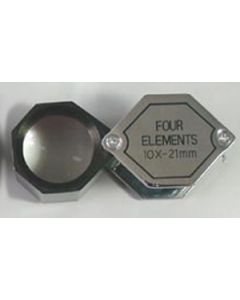Diamantloupe 10x vergr. 4-lenzig 