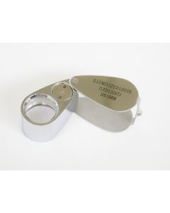 Inslagloupe 10x, Ø 18 mm, met 2 Leds