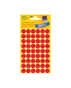 Zelfklevende etiketten, rond Ø 12 mm, rood, 270 st.