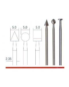 Freesstift-set staal grof, 3 verschillende vormen