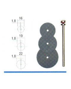 Cirkelzaagbladen uit verenstaal Ø 16, 19, 22 mm.