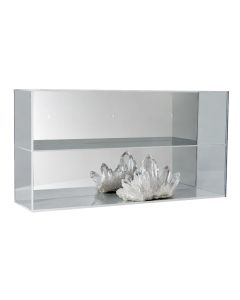 Transparante acrylglas vitrine met spiegelwand voor edelstenen en verzamelobjecten