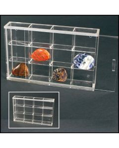 Vitrine 180 x 115 x 45 mm. met 12 vakken